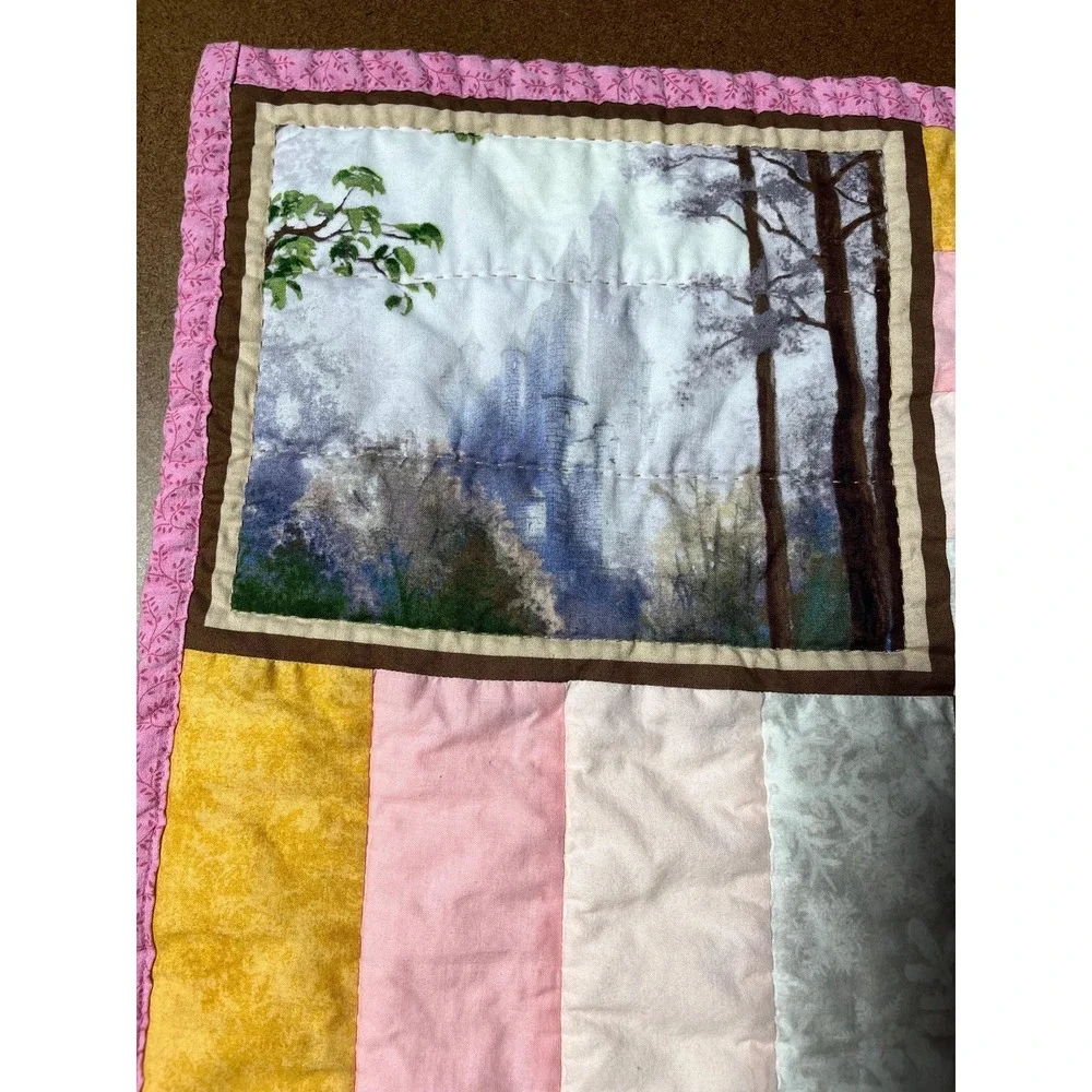 Baby Quilt Snow White, Hand Quilted size 38 1/2